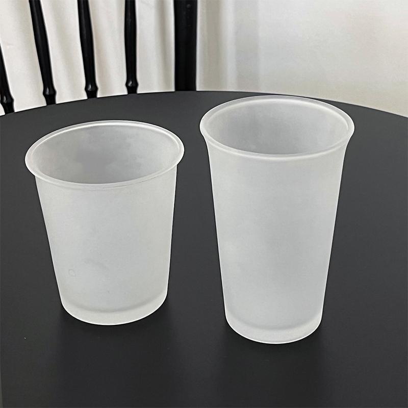 Matte Frosted Glass Coffee Cup 340ml Single Layer Tumbler Hot Cold Drinks Office Home Cafe Use