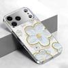 Gilded Impasto Bloom Electroplated Silver Phone Case For iPhone 18 16 17 15 14 13 12 11 Pro Max Plus 16E 17Air 7 8 X Glass Cover