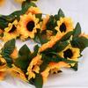 1pc 2.3M Sunflower Wall Door Garden Hanging Birthday Wedding Party Decor Fake Flower Garland Christmas Decorate Parties Supply