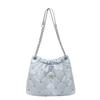 Large-capacity diamond chain oblique span bag women's 2025 summer new fashionable high-value shoulder bag trendy diamond-encrusted bag