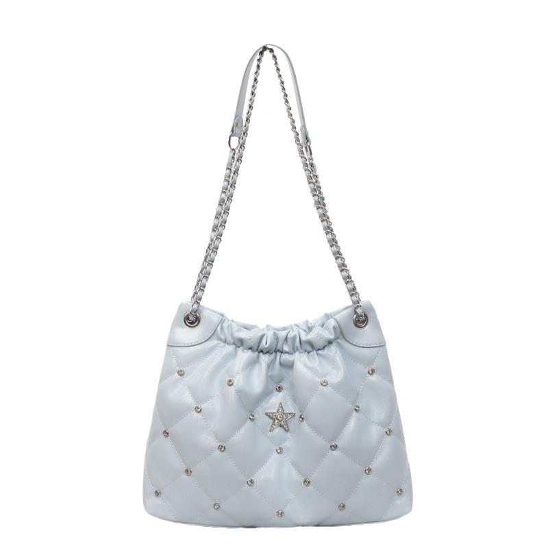 Large-capacity diamond chain oblique span bag women's 2025 summer new fashionable high-value shoulder bag trendy diamond-encrusted bag