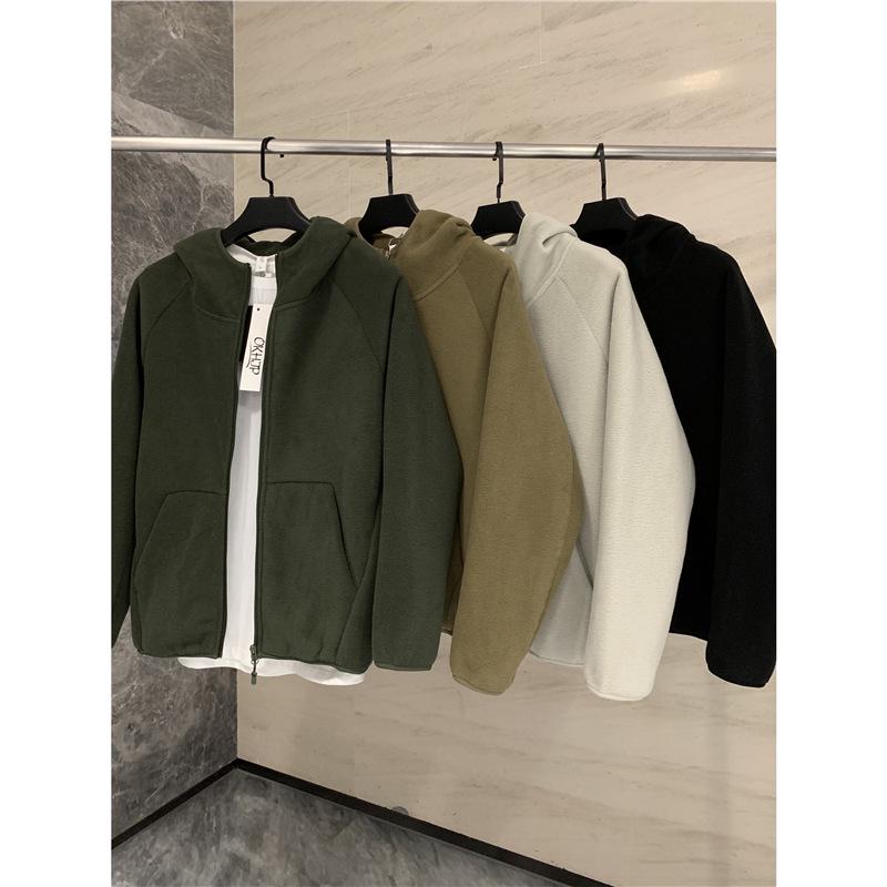 Men's 600G Double-Sided Fleece Hooded Jacket for Fall and Winter
