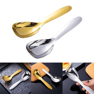 Stainless Steel Rice Spoon Paddle Thick Short Handle Soup Spoon Table Spoons Kitchen Utensil for Rice Maker Soup Cooking