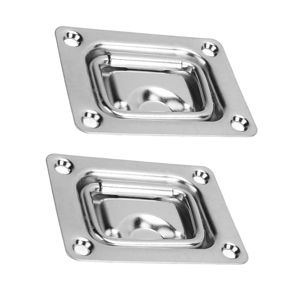 76 X 57mm 2PCS Flush Lift Pull Ring Handle 304 Stainless Steel Durable Flush Mount Recessed Pull Handle