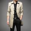 Men's Slim Fit Mid-Length Windbreaker Jacket, Korean Style Plus Size, M-8XL, for Casual or Business Wear, Ideal for Spring and Autumn.