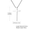 Stainless Steel Simple Cross Pendant Necklace, Multiple Sizes for Men and Women (Model 2103)