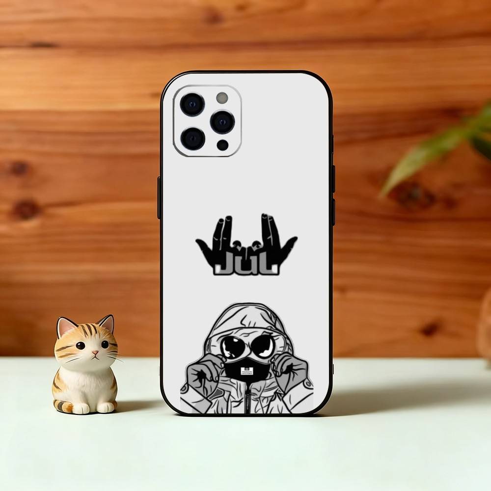 R-Rapper J-JUL Handyhülle Für iPhone 17,16,15,14,13,12,11 Plus,Pro Max,XS,Weiche Silikon-Schwarze Hülle