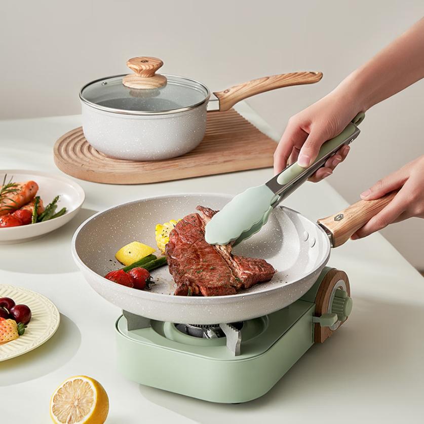 Jingdong Jingzao Flat Bottom Pan, Non-Stick Pan for Frying And Stir-Frying, Multi-Purpose Pan Compatible with Induction Cooker, 28cm
