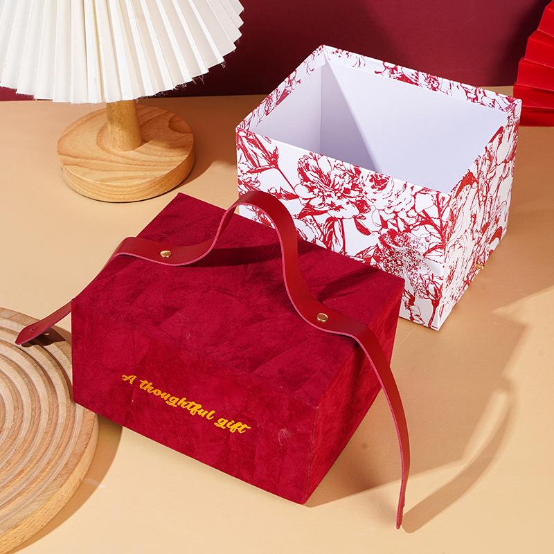 Velvet Wedding Favor Candy Box - Moshang Huakai Rectangular Gift Packaging