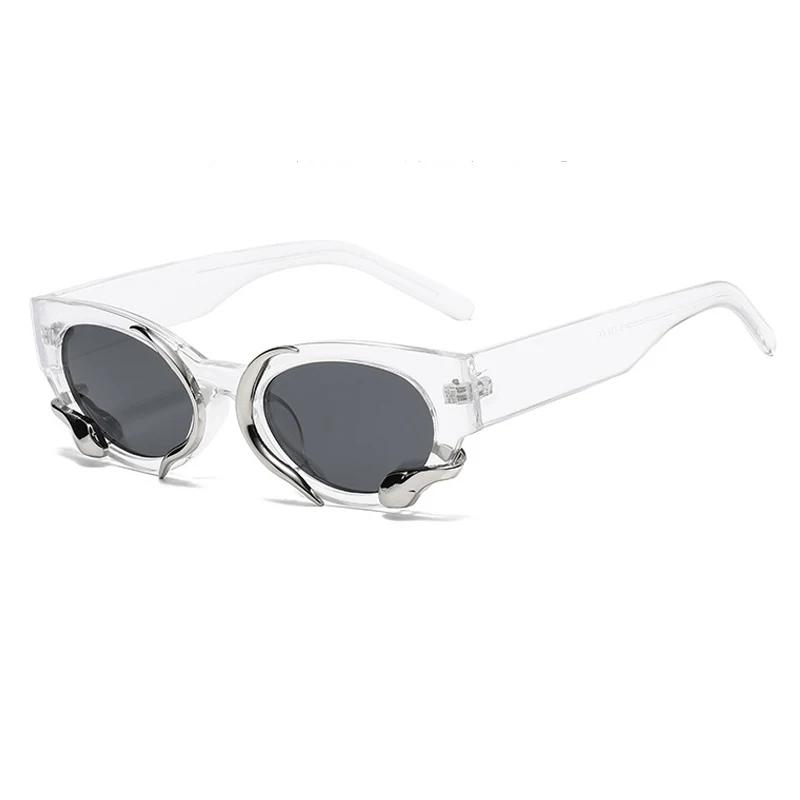 

Vintage Rectangle Snake Sunglasses Women For Men Luxury Brand Designer Punk Sun Glasses Trending Sexy Ladies Shades UV400 As Picture
