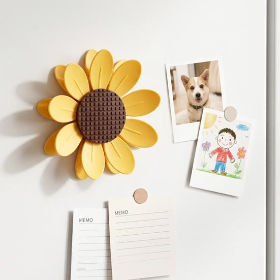 1/2/3 Sets Sunflower Refrigerator Magnet with Sealing Clips Snack Bread Food Storage Bag Sealer Clamp Fridge Accessories Kitchen Gadgets