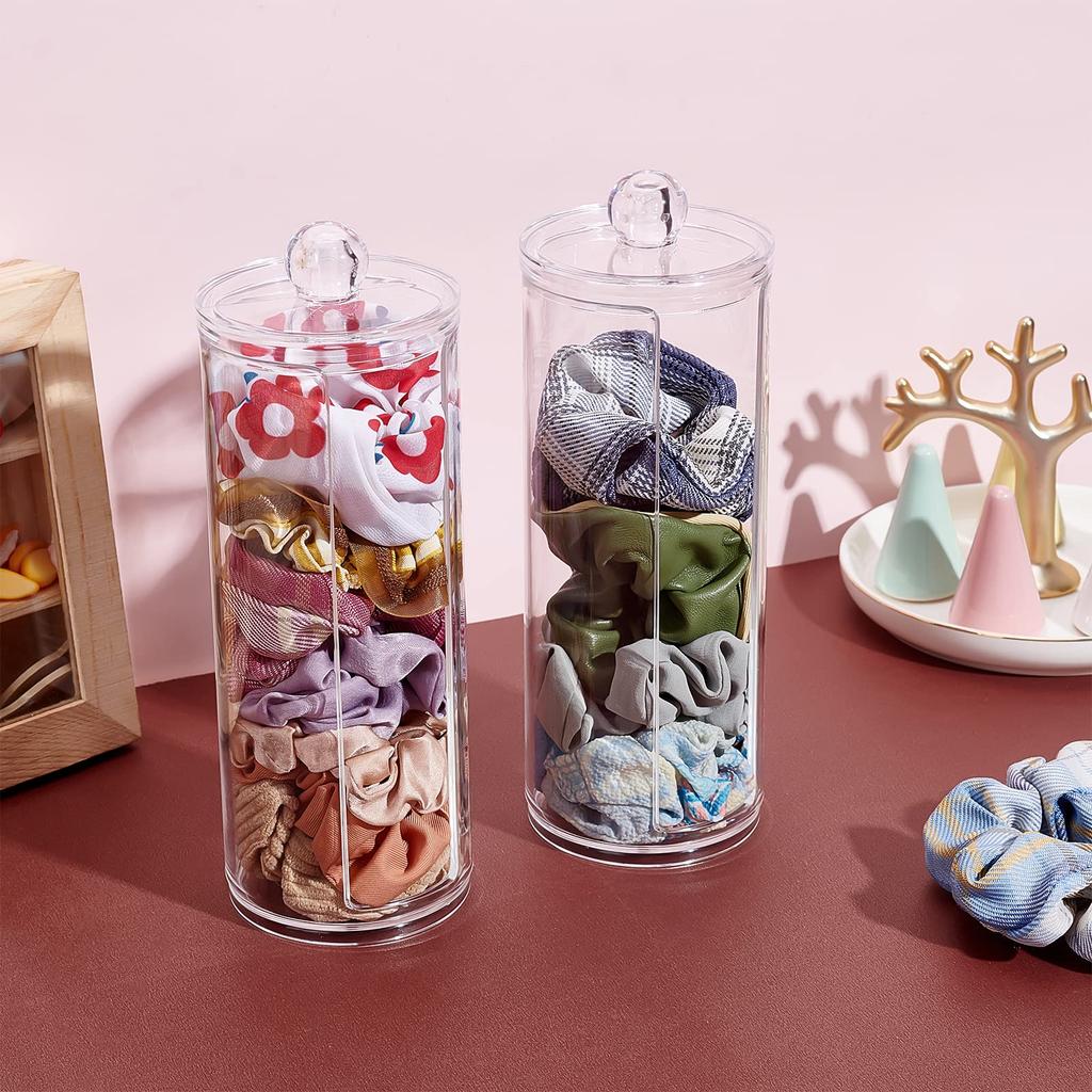 PH PandaHall Scrunchie Storage Case Hairband Display Hair Plush Toy Storage Portable Hairband (2 Pieces), Case, Ornaments, Tub, Display, 6.9x19.5cm