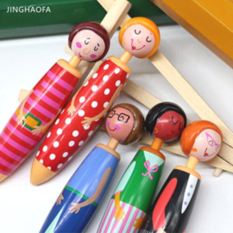 Cartoon Doll Ballpoint Pen Creative Student Ballpoint Pen Stationery Clickable Doll Blue Ballpoint Pen