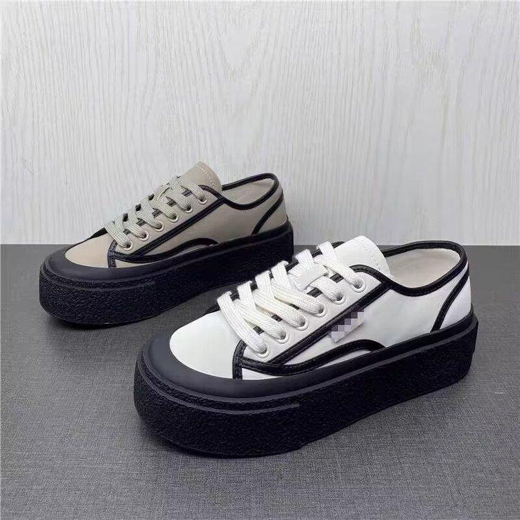 Section de blé chaussures blanches pour femmes printemps nouvelle plate-forme bout rond pompes hauteur augmentant décontracté mode chaussures basses pour femmes