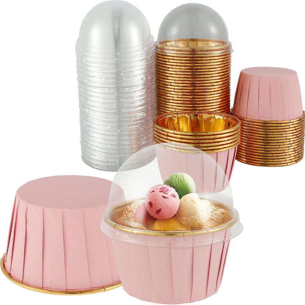 50/100Pcs Foil Muffin Cupcake Liner Cake Wrappers Holders Baking Cup Tray Case Cake Cups Pastry Tools for Wedding Birthday Party