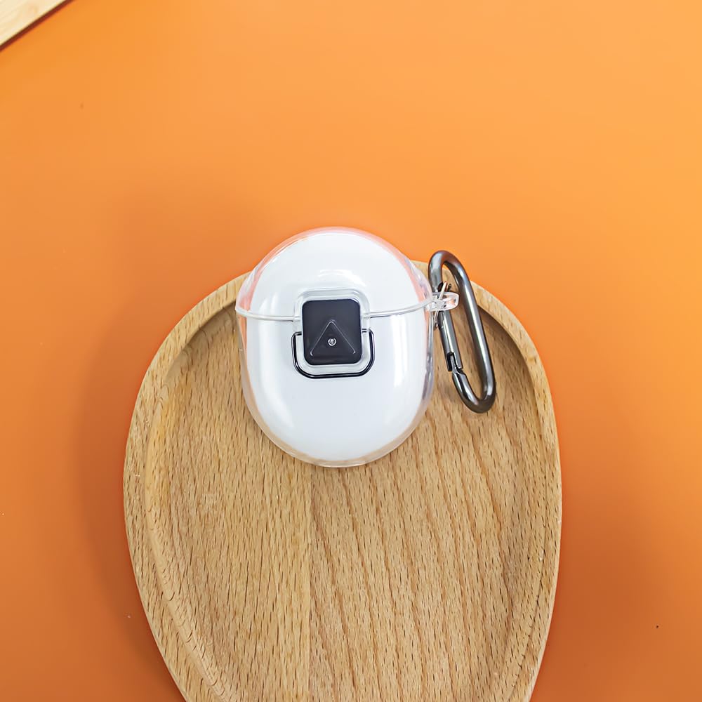 FINON Case for Google Pixel Buds Pro 2, Earphone Case with Carabiner and Strap, Stylish and Simple Clear Case (Clear)