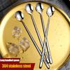 Long Handled 304 Stainless Steel Coffee Spoon Ice Cream Dessert Tea Stirring Spoon For Picnic Kitchen Accessories Bar Tools
