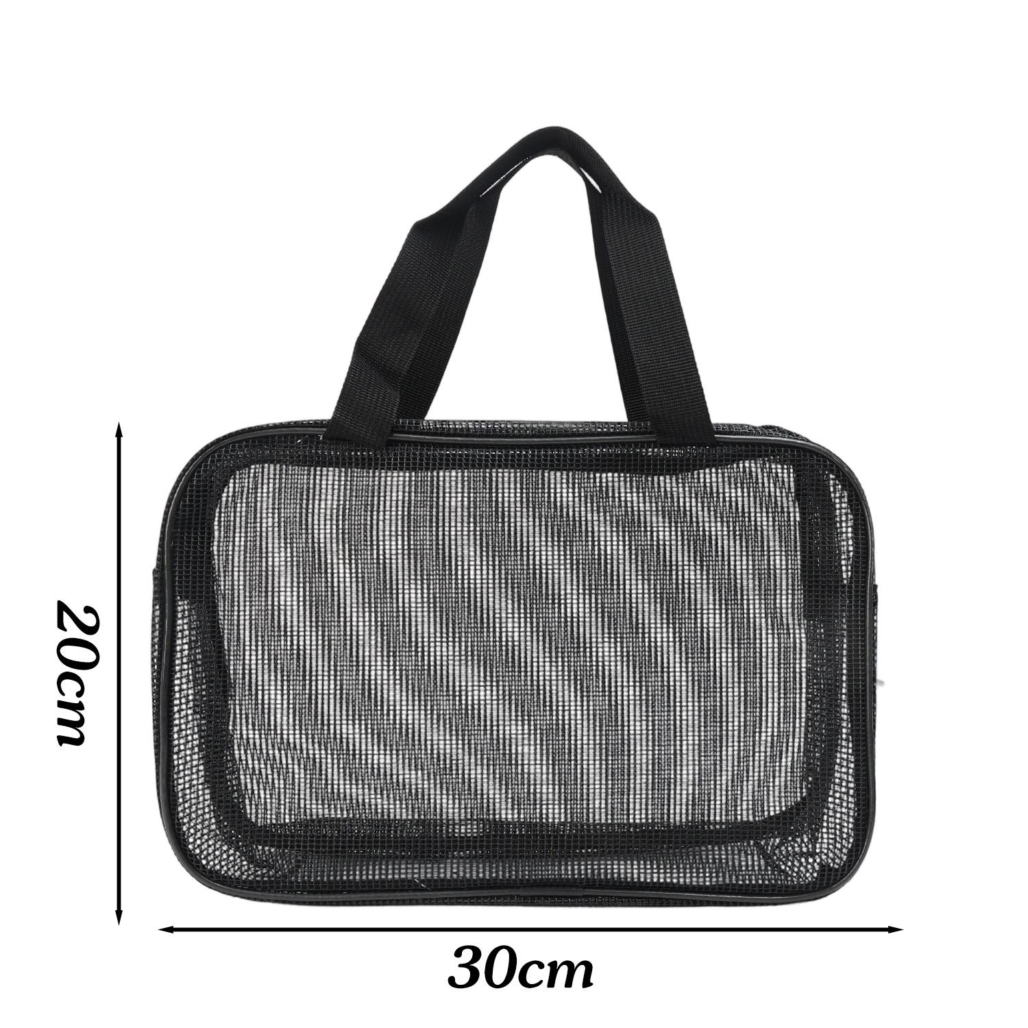 

Portable Travel Mesh Shower Bag Transparent Cosmetic Storage Bags Toiletries Caddy Hanging Bathroom Pouch Makeup Case Organizer 1pc