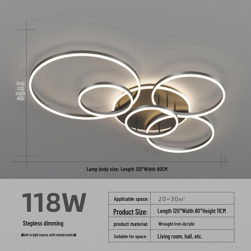Modern Minimalist Gold Ring Ceiling Lamp for Living Room and Bedroom