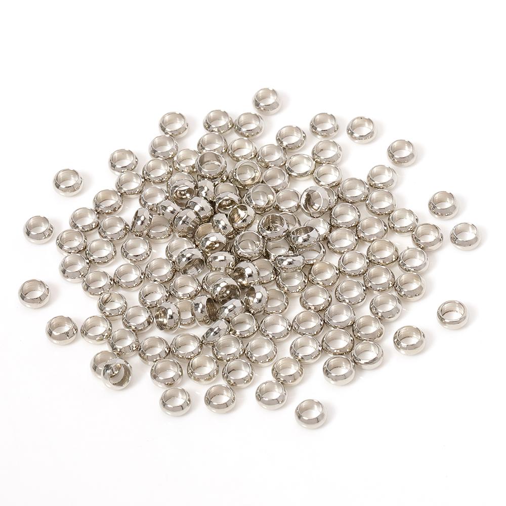 500pcs 2mm 3mm 3.5mm 4mm Big Hole Beads Copper Ball Crimp End Stopper Spacer Beads for Jewelry Making Findings DIY Supplies