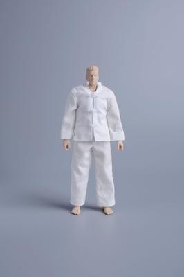 112 Scale MaleFemale Unisex Articulated Action Figure Costume: Tang Dynasty Suit, 6-inch Tunic Suit, Kung Fu Suit, Chinese Suit, White (Body, Head,