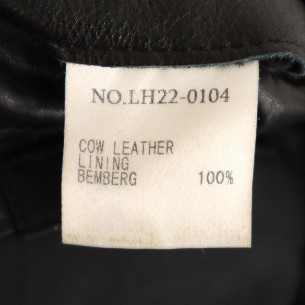 LITHIUM HOMME Made In Japan Cowhide Leather Single Riders Jacket 44 Black Men's Used