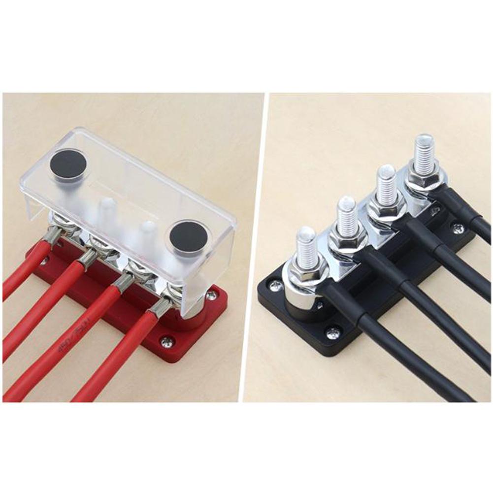 Robust Power Distribution BusBar 600A at 48V DC with Compact Design and Four Stud Terminals for Efficient Electrical Solutions
