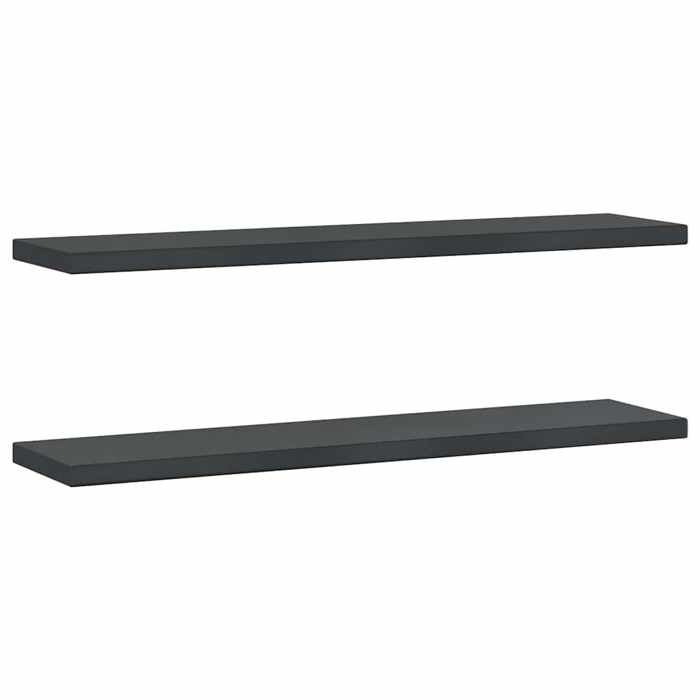 VidaXL Wall Shelves 2 Pcs 100x23.5x3 Cm Black Stainless Steel, Floating Shelf, Wall Display Shelf, Panel 30289