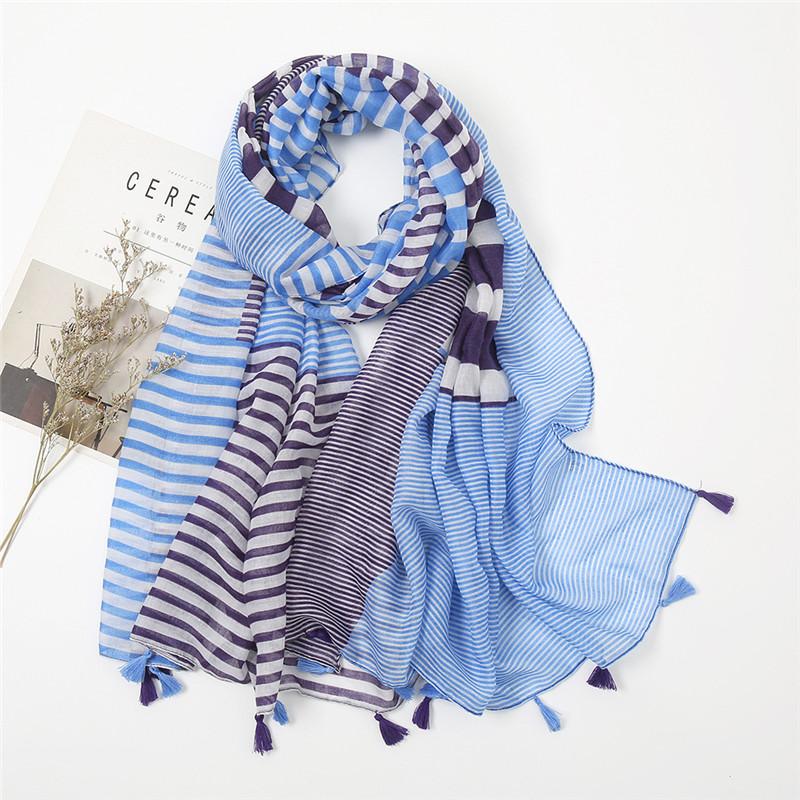 Spain Luxury Brand Navy Blue Lovely Floral Tassel Viscose Shawl Scarf Lady High Quality Wrap Headband Bufandas Muslim Hijab