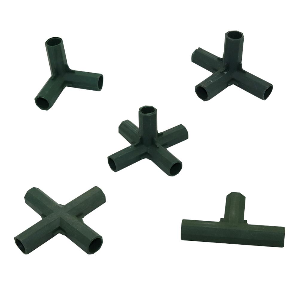 3/4/5-way Plant Stakes Edging Corner Connectors Plant climbing support rod Awning Pole Pipe joint Inner diameter 16mm 5 Pcs