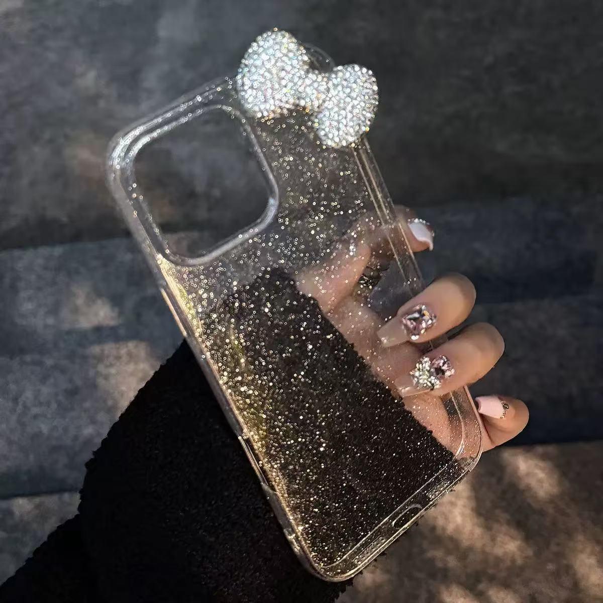 

Glitter Bowknot Protective Case for iPhone 17/16Pro/14/13 iPhone 17 Pro