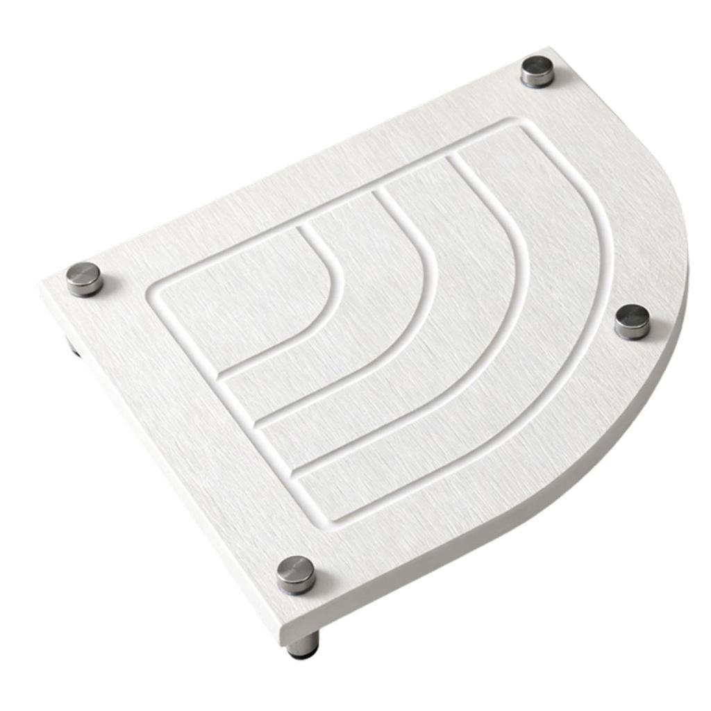 Fan Shaped Stone Drying Mat Water Absorbing Stone Tray with Stainless Steel Feet Fast Drying Diatomite Stone Sink Tray