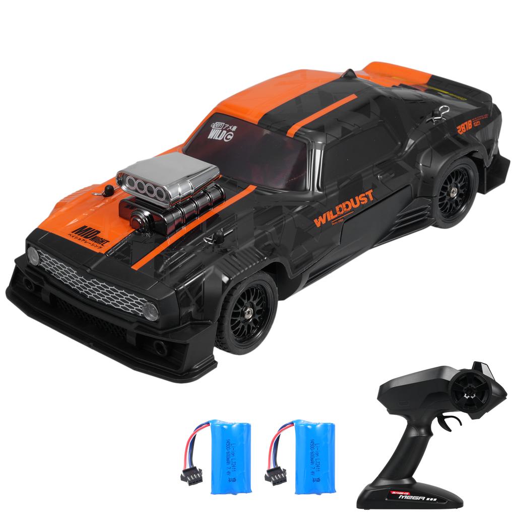 Remote Control Drift Car, 2.4GHz 1:16 Scale 4WD 50KM H High Speed Model Vehicle with Gyro, LED Lights Drifting Tires,
