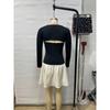 Elegant Fashion Square Collar Splicing A Line Short Dress New Long Sleeve Slim Fit Sexy Party Dress Women Vintage Party Club Sweet Dresses 2683