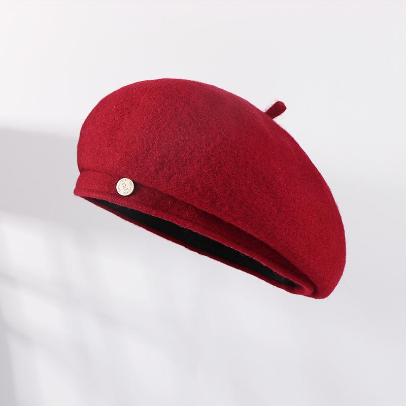 

Женский берет Ретро Осень и Зима Женская уличная повседневная Темперамент Шляпа художника Шляпа-гриб One Size