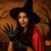 Short Halloween Gloves PU Leather Cosplay Costume Gloves Scary Ghost Claw Mittens  Handwear