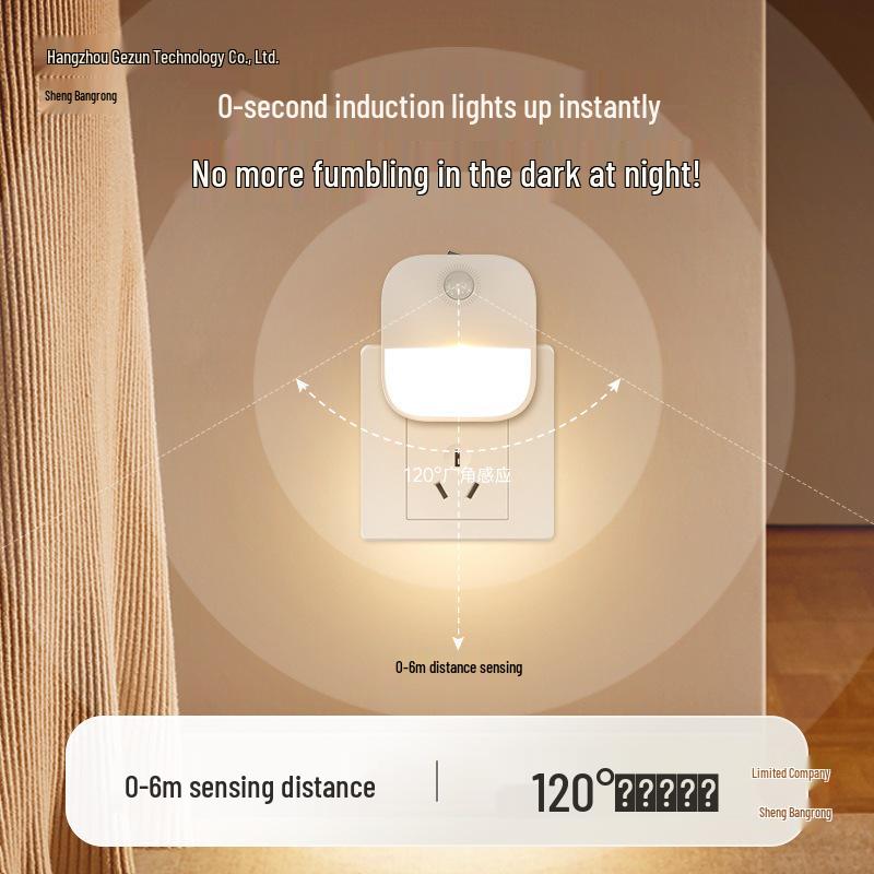 LED Smart Sensor Bedside Lamp: Creative Gift Night Light for Hallway and Corridor