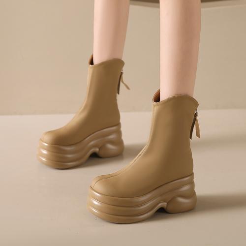 Модные женские панк-сапоги на каблуке 9 см — фото 8