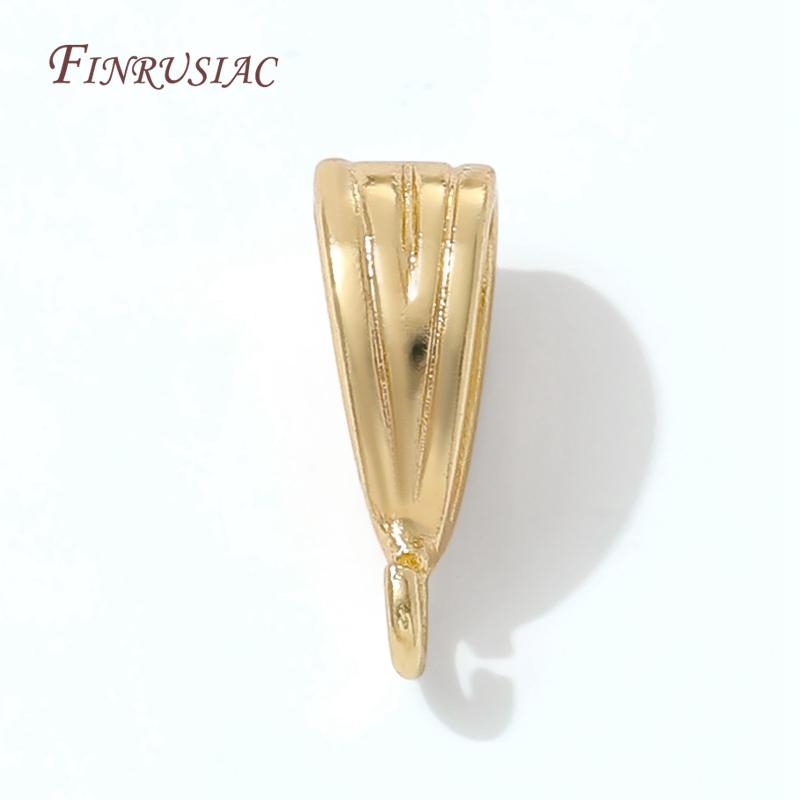5/10Pcs 18K Gold Plated Bails For Pendant,Pearl Necklace Charm Holder,Bail Connector For Jewelry Making Supplies,DIY Accessories