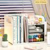 Desktop Bookshelf Organizer with Drawers and Pen Holder Desk Storage Caddy for Office Supplies Books Stationery Home Office School Dorm Desk Organizer