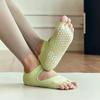 Silicone Non-slip Yoga Socks Women Backless Breathable Toeless Floor Pilates Socks Five-finger Indoor Workout Dance Sports Socks
