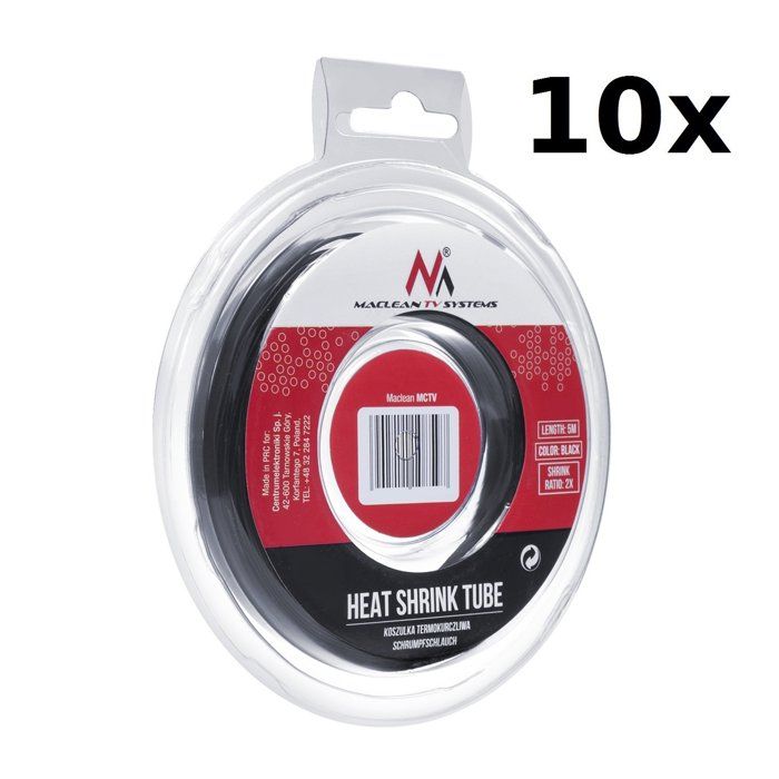 Tube Thermorétractable - Maclean - MCTV-533 - 8mm - 5m - Noir