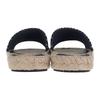 Chanel G45590_B15919_NV733 Sandals Black Lambskin/tweed Women