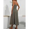 Bohemian Style Long Camisole Slit Design Dress Vacation Slim-Fit Split Cami Dress  for Daily Shopping Gatherings & Street Looks