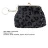 Kiss-lock Coin Purse for Girls Women, Mini Nylon Change Wallet with Keychain, Cute Sheer Leopard Print Coin Pouch for Cash Key