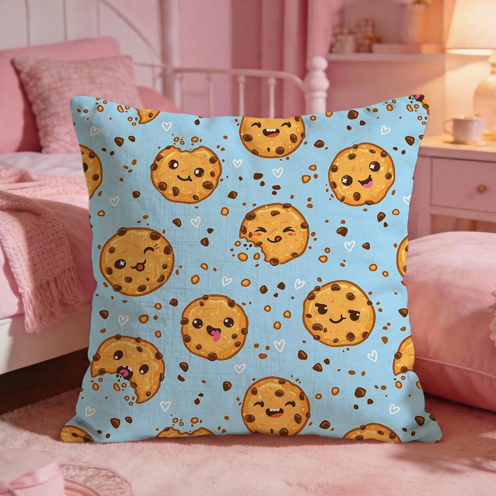 FoodcookieS Cushion Cover Premium Comfort Reversible Pillow Cove Two In One Design for Any Room Car Interior