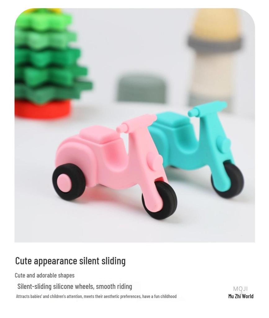 Cartoon Fun Silicone Push-and-Pull Drop-Resistant Toddler Toy Car/Airplane