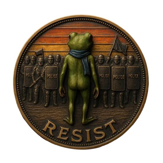 

Портлендская лягушка Монета Лягушка в синем шарфе Металлическая монета Коллекционная Вдохновляющая Гравировка Resist Памятная монета Вызов Подарок для вдохновения Поддержка C