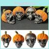 Evil Pumpkin Skull Halloween Decoration Resin Craft For Outdoor Garden