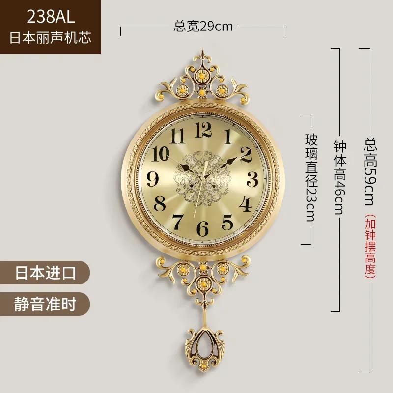 Funky Big Size Wall Clocks Hands Unique Living Desk Golden Wall Clocks Pendulum Modern Horloge Murale Luxury Design TY140YM1C2B2